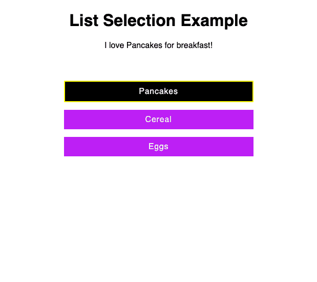 List Selection Component Preview