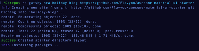 Gatsby new output in the terminal
